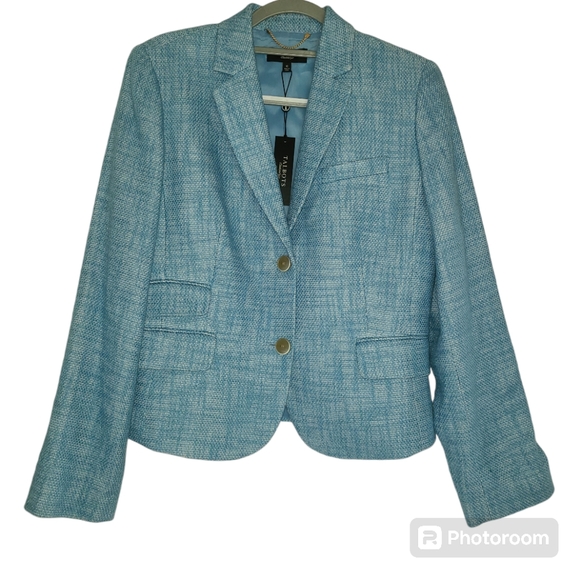 🔥Talbots Blazer Blue Tweed Jacket Women Size 10 NWT linen cotton blend - Picture 10 of 17